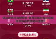 体彩世界杯竞猜倍率-体育彩票世界杯竞猜，倍率背后的策略与激情