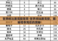 世界杯比赛竞猜赔率-世界杯比赛竞猜，揭秘赔率背后的奥秘