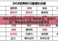 手机买世界杯怎么下注-理性参与，安全下注，手机购彩世界杯的正确方式