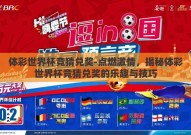 体彩世界杯竞猜兑奖-点燃激情，揭秘体彩世界杯竞猜兑奖的乐趣与技巧