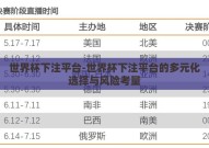 世界杯下注平台-世界杯下注平台的多元化选择与风险考量