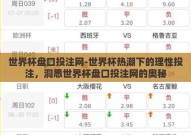 世界杯盘口投注网-世界杯热潮下的理性投注，洞悉世界杯盘口投注网的奥秘