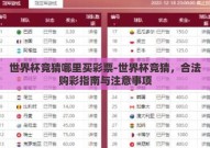 世界杯竞猜哪里买彩票-世界杯竞猜，合法购彩指南与注意事项