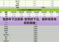 世界杯下注赔率-世界杯下注，解析赔率背后的奥秘