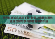 世界杯赌球在哪里下注-世界杯激情与理性，正确理解与参与体育赛事的乐趣
