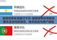 微博世界杯竞猜打不开-微博世界杯竞猜页面无法访问的背后，技术挑战与用户体验的平衡