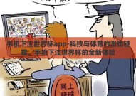 手机下注世界杯app-科技与体育的激情碰撞，手机下注世界杯的全新体验