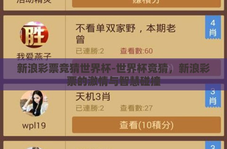 新浪彩票竞猜世界杯-世界杯竞猜,新浪彩票的激情与智慧碰撞 新浪彩票竞猜世界杯-世界杯竞猜,新浪彩票的激情与智慧碰撞