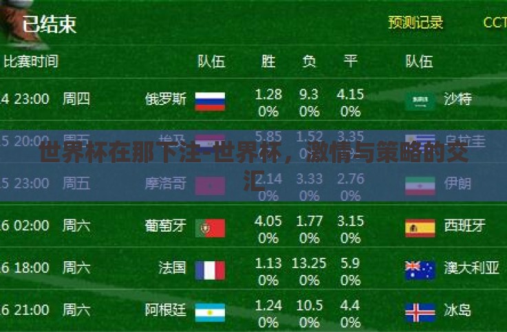 世界杯在那下注-世界杯,激情与策略的交汇 世界杯在那下注-世界杯,激情与策略的交汇