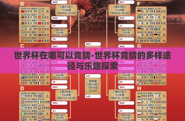 世界杯在哪可以竞猜-世界杯竞猜的多样途径与乐趣探索