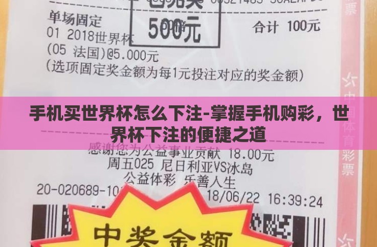手机买世界杯怎么下注-掌握手机购彩,世界杯下注的便捷之道 手机买世界杯怎么下注-掌握手机购彩,世界杯下注的便捷之道