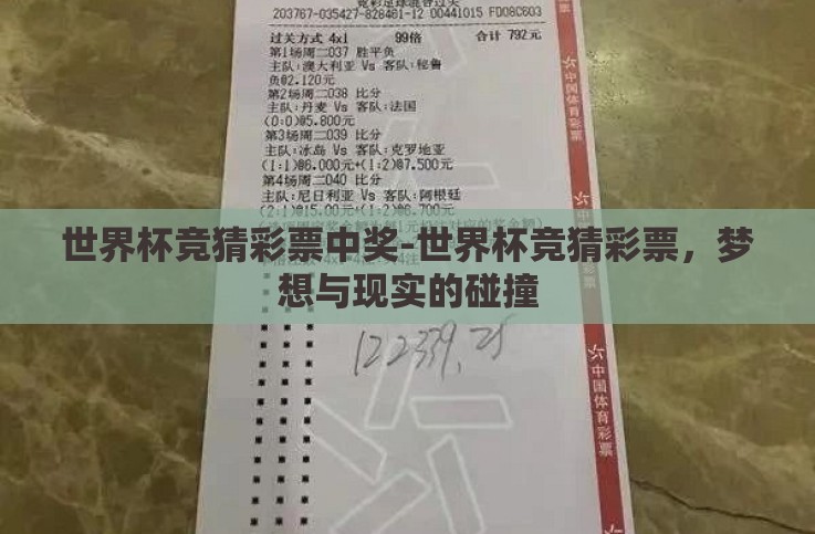 世界杯竞猜彩票中奖-世界杯竞猜彩票，梦想与现实的碰撞