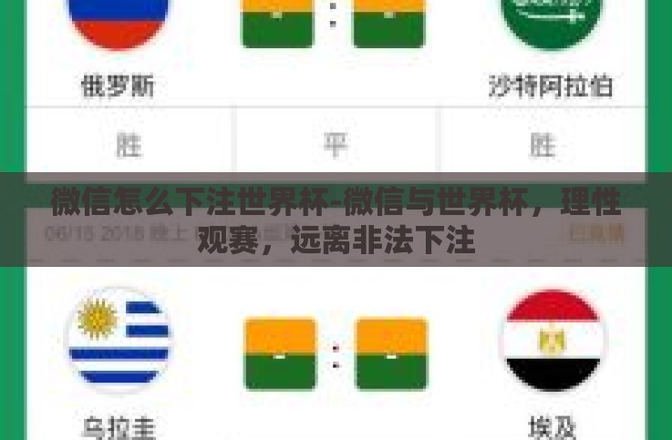 微信怎么下注世界杯-微信与世界杯,理性观赛,远离非法下注 微信怎么下注世界杯-微信与世界杯,理性观赛,远离非法下注