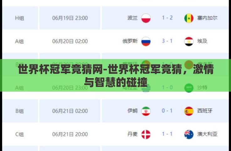世界杯冠军竞猜网-世界杯冠军竞猜,激情与智慧的碰撞 世界杯冠军竞猜网-世界杯冠军竞猜,激情与智慧的碰撞