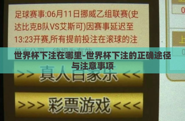 世界杯下注在哪里-世界杯下注的正确途径与注意事项 世界杯下注在哪里-世界杯下注的正确途径与注意事项