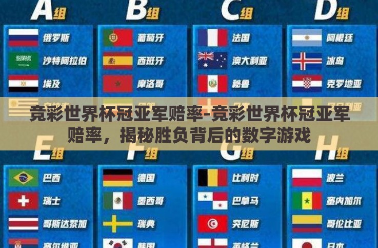 竞彩世界杯冠亚军赔率-竞彩世界杯冠亚军赔率，揭秘胜负背后的数字游戏