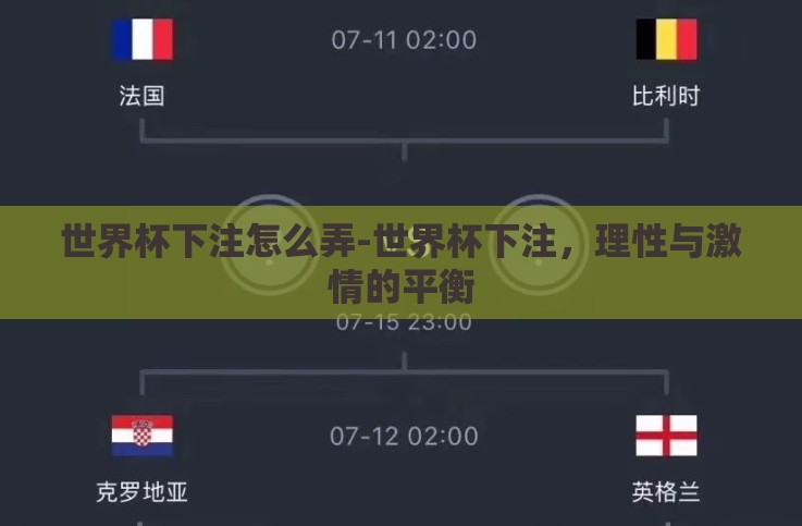 世界杯下注怎么弄-世界杯下注,理性与激情的平衡 世界杯下注怎么弄-世界杯下注,理性与激情的平衡