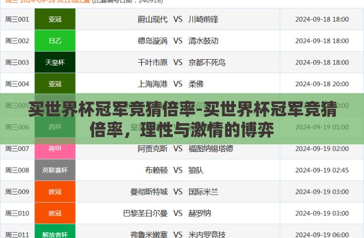 买世界杯冠军竞猜倍率-买世界杯冠军竞猜倍率，理性与激情的博弈