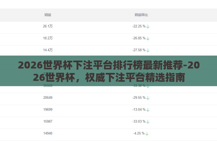 2026世界杯下注平台排行榜最新推荐-2026世界杯，权威下注平台精选指南