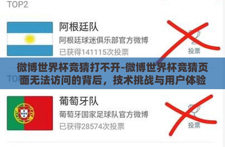 微博世界杯竞猜打不开-微博世界杯竞猜页面无法访问的背后,技术挑战与用户体验的平衡 微博世界杯竞猜打不开-微博世界杯竞猜页面无法访问的背后,技术挑战与用户体验的平衡